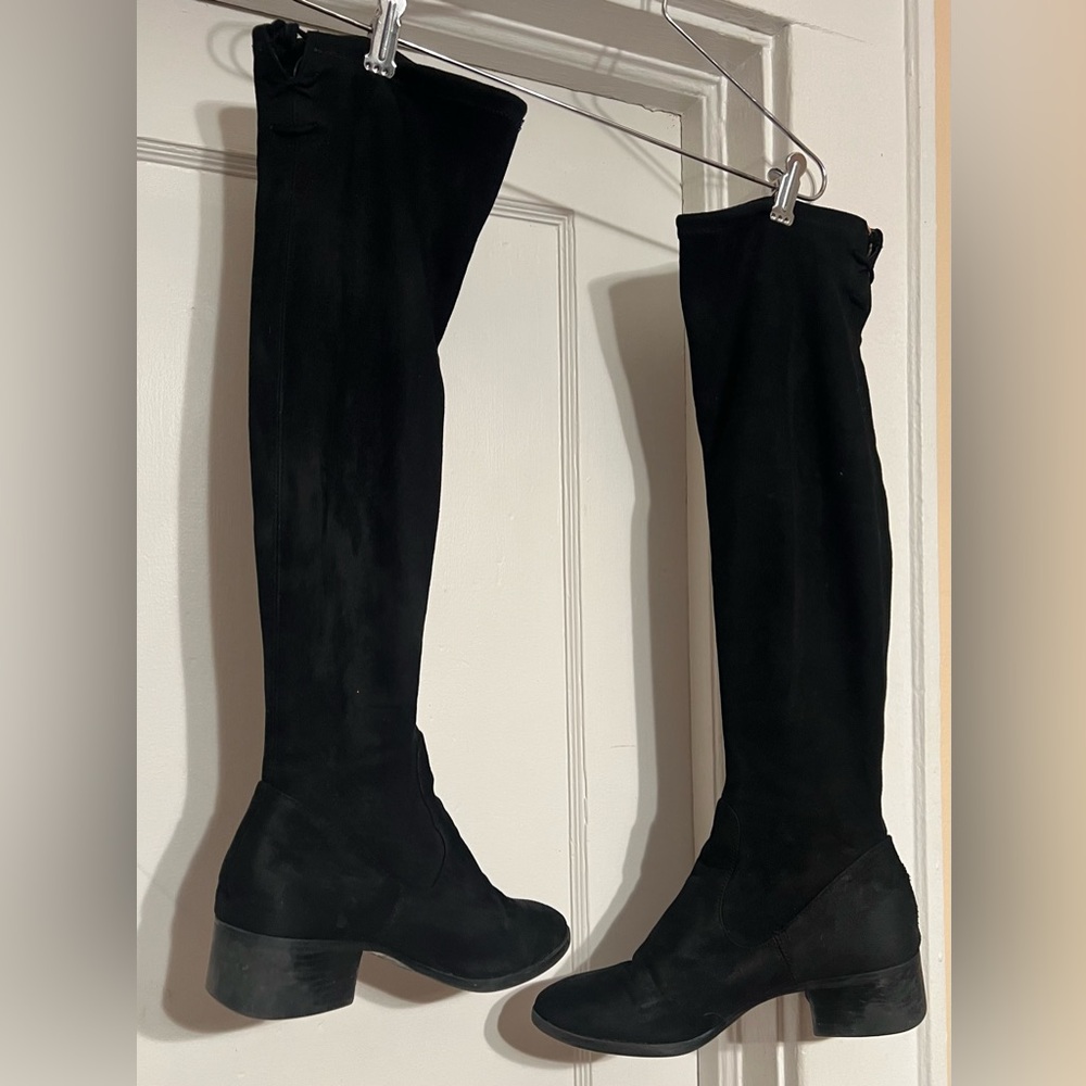 Black suede over the knee boots #kneehighboots